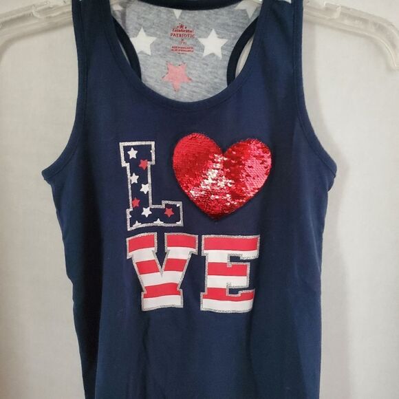 Beautiful 4th of July tank little girls medium 7/8 - Picture 3 of 6